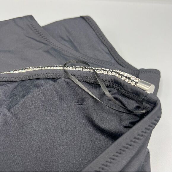 Zara Asymmetric Jeweled One Piece Black Swimsuit - Picture 9 of 11